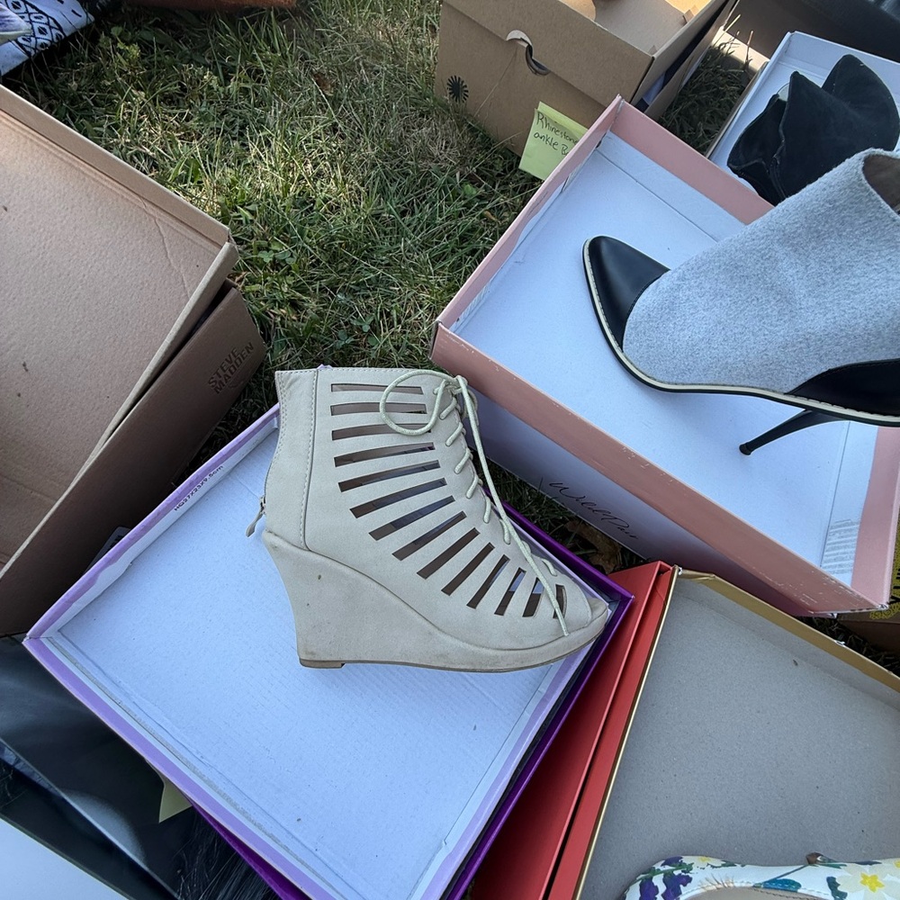 Wedge lace up sandals